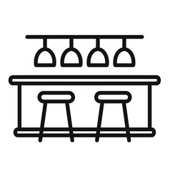 Bar Counter Interior Icon Outline Cafe