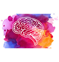 Colorful Watercolor Brain Creativity Concept