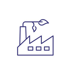 Green Factory Line Icon