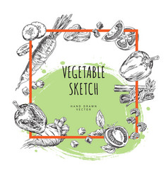 Hand-drawn Vegetables Modern Frame Set