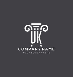 Monogram Uk Logo For Law Firm With Pillar Icon