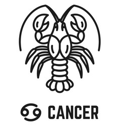 Cancer Icon Horoscope Sign Black Line Symbol