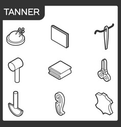 Tanner Outline Isometric Icons