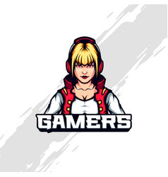 Blonde Girl Gamers Mascot Template