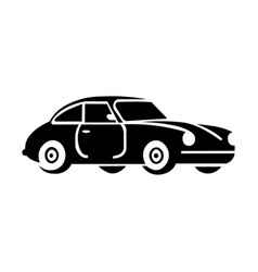 Retro Car Black Icon On White Background