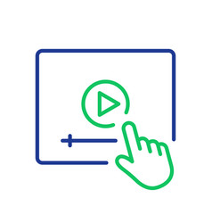 Video Tutorials Line Icon Player With Mouse