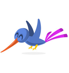 Funny Blue Bird Cartoon Of Forest Blue Bird