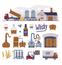 Whiskey Production Process With Distillation