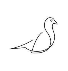 Beauty Dove Bird Line Art Logo Design