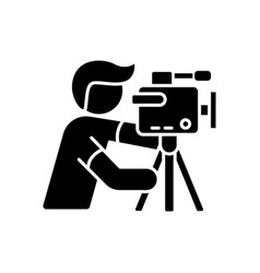 Cameraman Black Glyph Icon