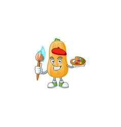 Happy Butternut Squash Painter Cartoon Icon