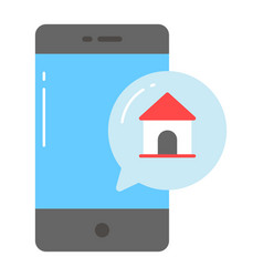 House Inside Chat Bubble With Mobile Of Property