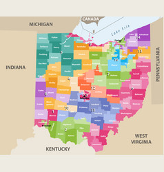 Map Of Ohio Congressional Districts With Nearest