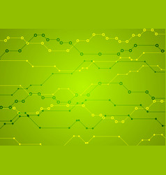 Bright Green Tech Circuit Board Background