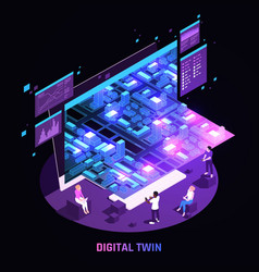 Digital Twin Technology Isometric Image