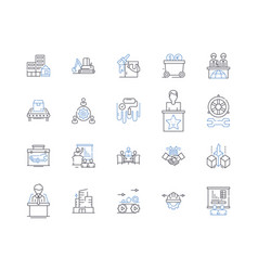 Market Operation Line Icons Collection Trading