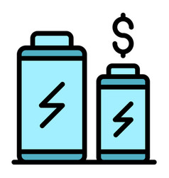 Battery Store Icon Flat