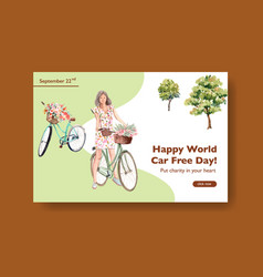 Facebook Template With World Car Free Day Concept