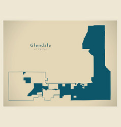 Modern City Map - Glendale Arizona City Of The Usa