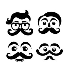 Set Of Funny Faces Black Color