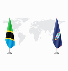 Tanzania And Guam Flags For Official Meeting