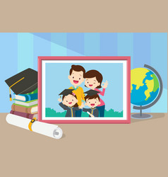 Graduation Student And Happy Family Photo Frame