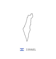 Israel Map Outline Line Linear