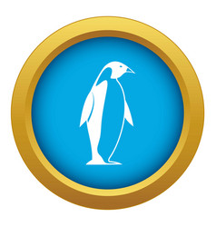 King Penguin Icon Blue Isolated