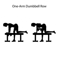 One Arm Dunbbell Row Exercise Silhouette