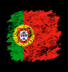 Portugal Flag Grunge Brush Background Old Brush