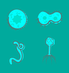 Various Viruses Bacteria And Bacteria Icon Set