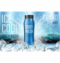 Cooling Men Body Wash Gel With Ice Cubes Elements