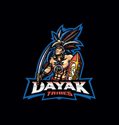 Dayak Tribe Mascot Logo Design