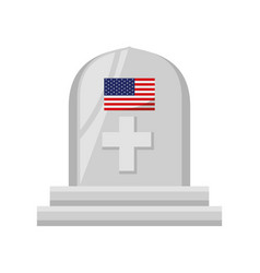 Gravestone American Flag