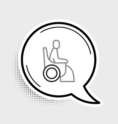 Line Woman In Wheelchair For Disabled Person Icon