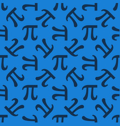 Pi Symbol Blue Seamless Pattern - Math Concept