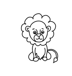 Cute Lion Animal Doodle Icon