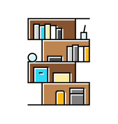 Bookshelf Living Room Color Icon