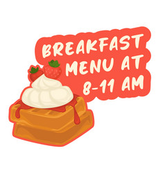 Breakfast Menu From 8 Till 11 Am Banner From Cafe