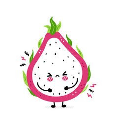 Cute Funny Sad Dragon Fruit Hand Drawn