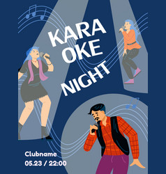 Karaoke Night Advertising Poster With Singing