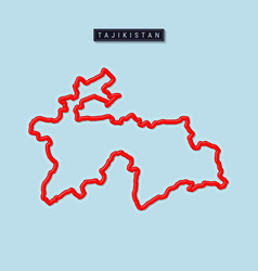 Tajikistan Bold Outline Map