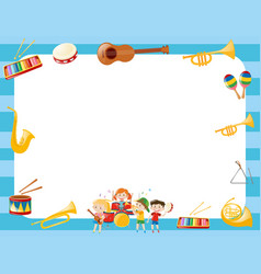 Border template with musical instruments Vector Image