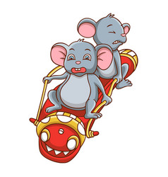 Cartoon Rat On Roller Coaster