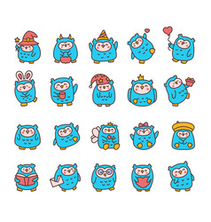 Cute Kawaii Owl Cartoon Funny Wild Animals