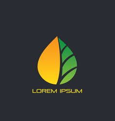 Eco leaf organic gold logo Royalty Free Vector Image