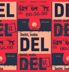 Delhi Airport Tag Seamless Pattern