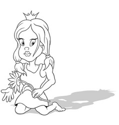 Drawing Of A Princess With A Sunflower