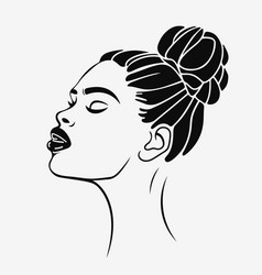 Young Woman Portrait Line Art