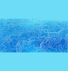 Ocean Bottom Topographic Line Map Curvy Wave